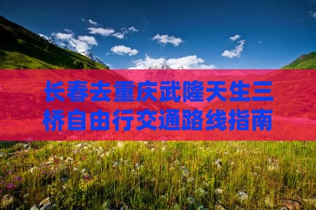 长春去重庆武隆天生三桥自由行交通路线指南