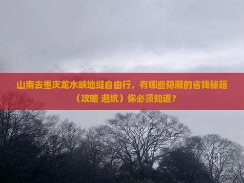 山南到重庆龙水峡地缝自由团
