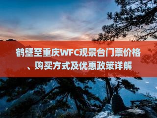 鹤壁至重庆WFC观景台门票价格、购买方式及优惠政策详解