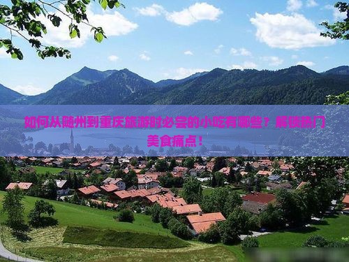 如何从随州到重庆旅游时必尝的小吃有哪些？解锁热门美食痛点！