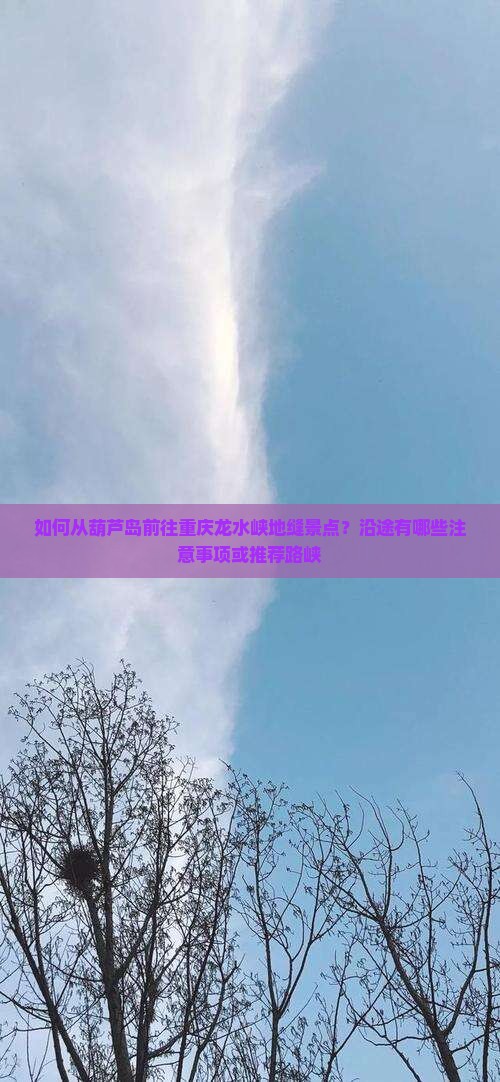 如何从葫芦岛前往重庆龙水峡地缝景点？沿途有哪些注意事项或推荐路峡