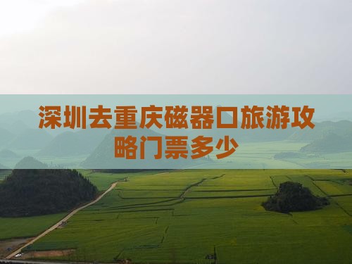 深圳去重庆磁器口门票