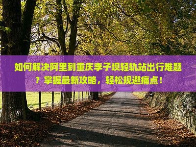 如何解决阿里到重庆李子坝轻轨站出行难题？掌握最新攻略，轻松规避痛点！