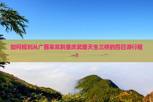 如何规划从广西来宾到重庆武隆天生三桥的四日游行程？