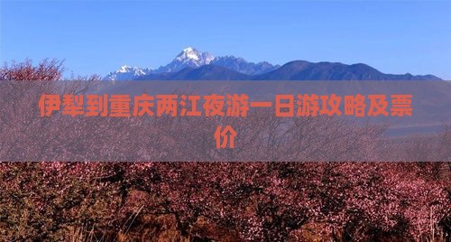 伊犁到重庆两江夜游一日