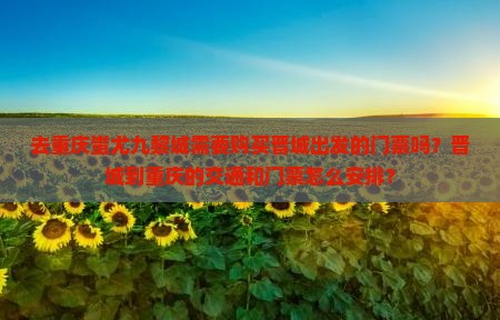 去重庆蚩尤九黎城需要购买晋城出发的门票吗？晋城到重庆的交通和门票怎么安排？