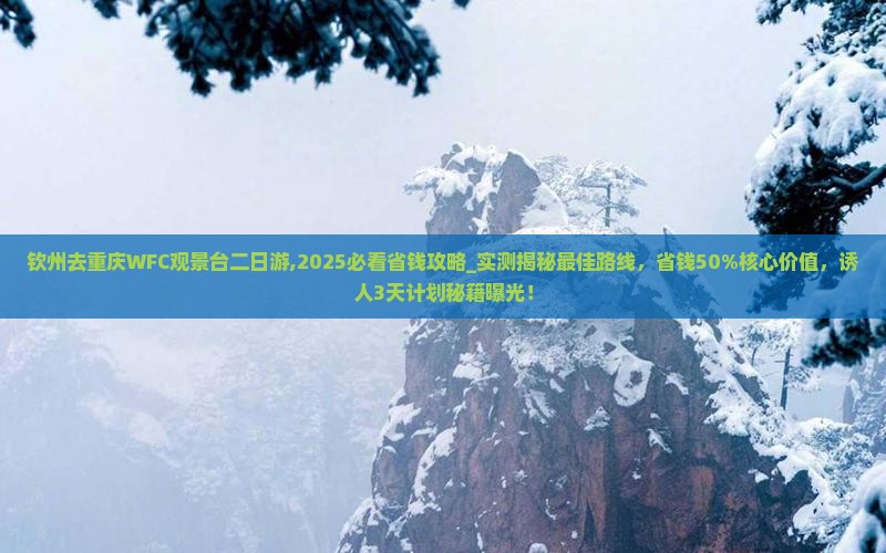 钦州去重庆wfc观景台二日游