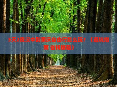 汉中到重庆自由行