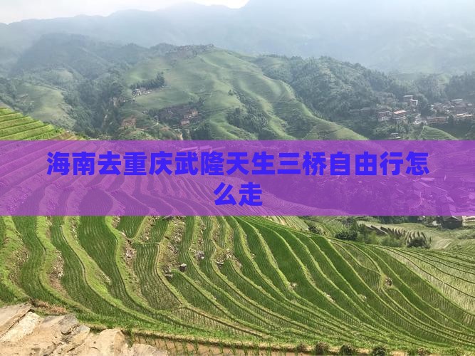 海南去重庆武隆天生三桥自由行