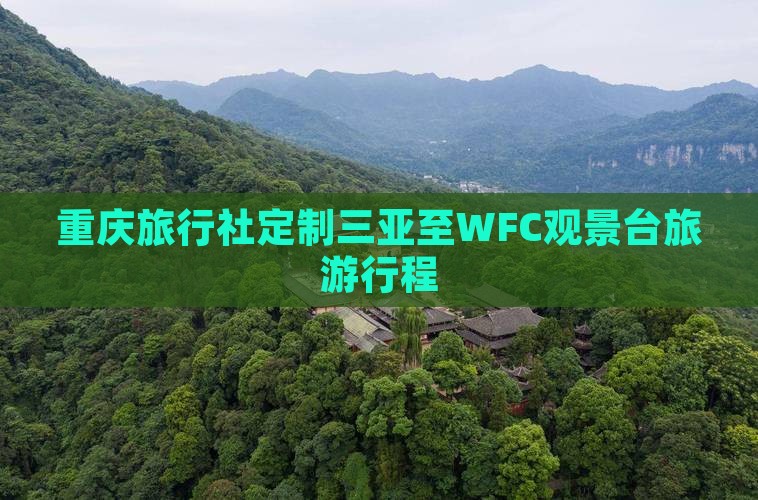 重庆旅行社定制三亚至WFC观景台旅游行程