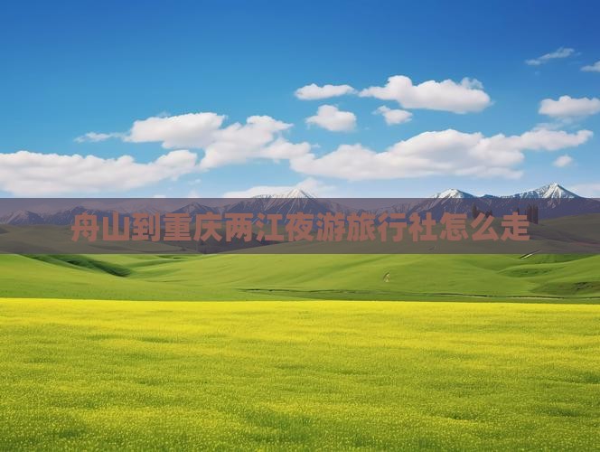 舟山到重庆两江夜游旅行社