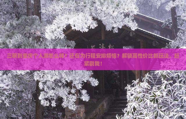 三明到重庆个人游