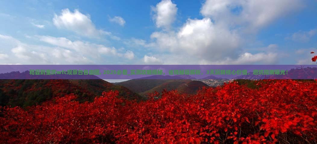 和县到重庆wfc观景台自由团