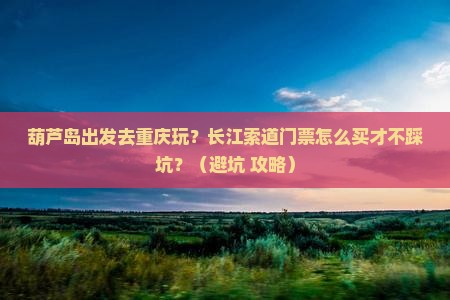 葫芦岛到重庆长江索道门票