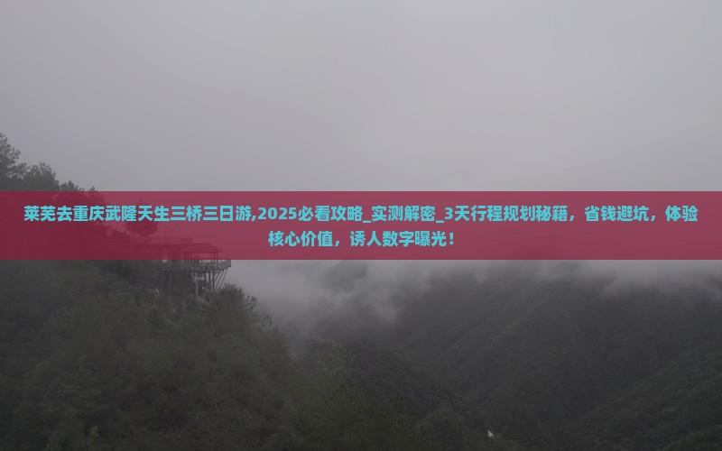 莱芜去重庆武隆天生三桥三日游