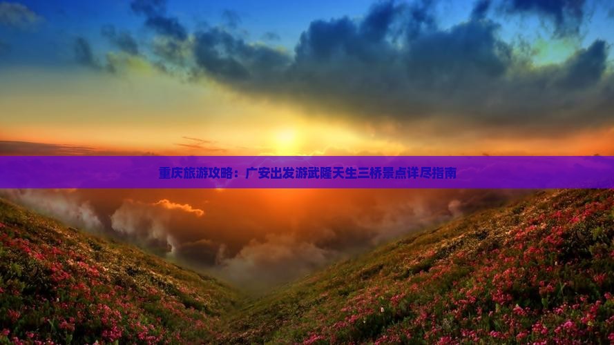 重庆旅游攻略：广安出发游武隆天生三桥景点详尽指南