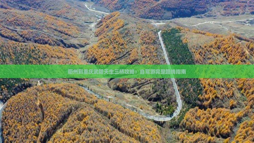 衢州到重庆武隆天生三桥攻略：自驾游完整路线指南