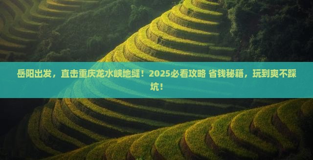 岳阳到重庆龙水峡地缝哪里玩