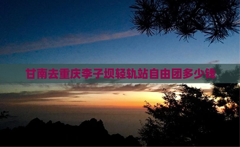 甘南去重庆李子坝轻轨站自由团