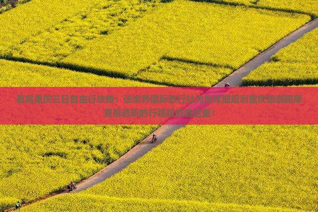 看完重庆三日自由行攻略：张家界国际旅行社为您详细规划重庆旅游路犀费用透明的行程服务看这里！
