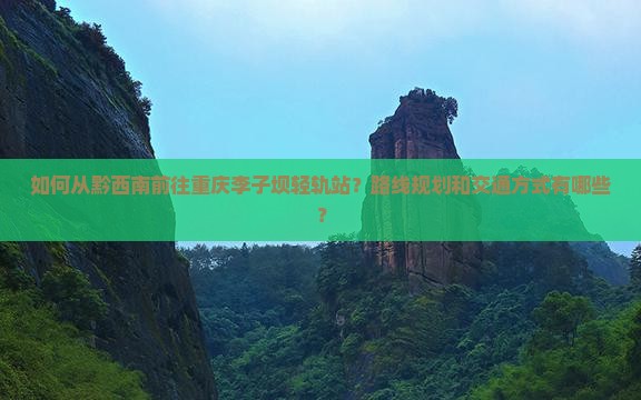 如何从黔西南前往重庆李子坝轻轨站？路线规划和交通方式有哪些？