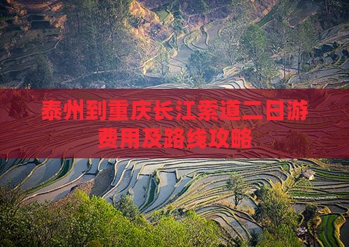 泰州到重庆长江索道二日游费用及路线攻略