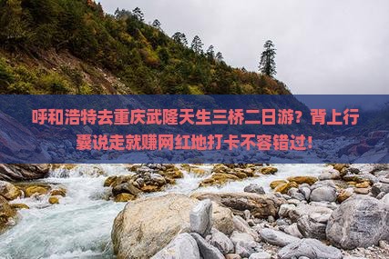 呼和浩特去重庆武隆天生三桥二日游？背上行囊说走就赚网红地打卡不容错过！
