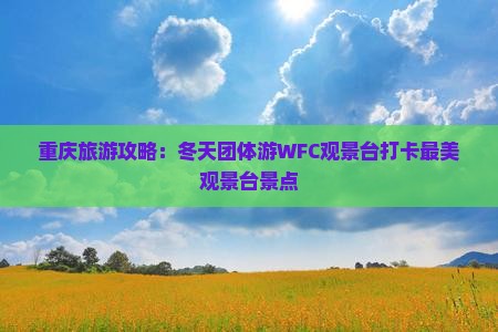 重庆旅游攻略：冬天团体游WFC观景台打卡最美观景台景点