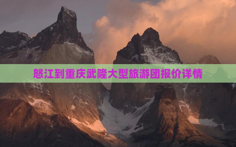 怒江到重庆武隆大型旅游团报价详情