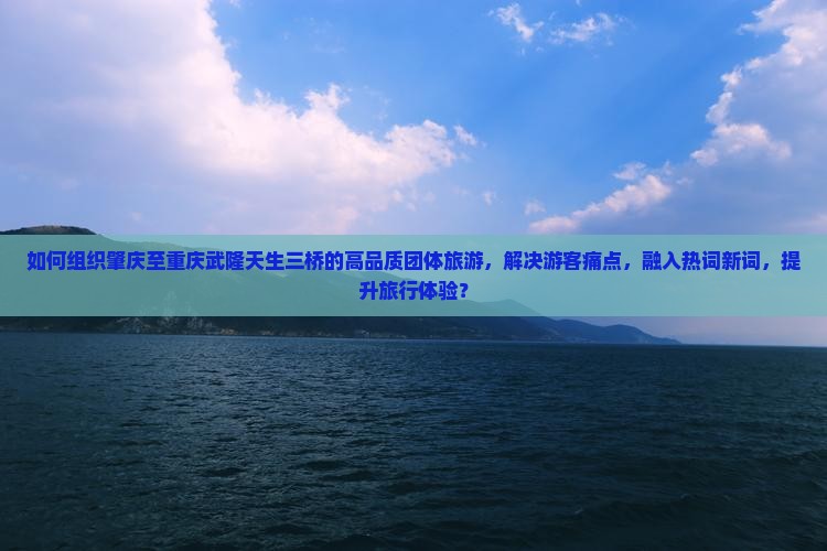 如何组织肇庆至重庆武隆天生三桥的高品质团体旅游，解决游客痛点，融入热词新词，提升旅行体验？