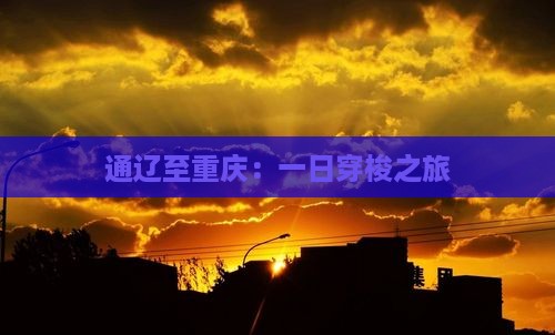 通辽至重庆：一日穿梭之旅