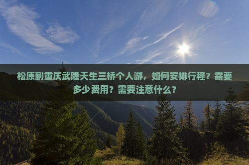 松原到重庆武隆天生三桥个人游，如何安排行程？需要多少费用？需要注意什么？