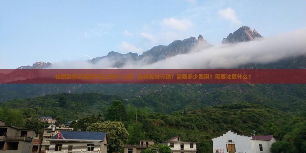 松原到重庆武隆天生三桥个人游，如何安排行程？需要多少费用？需要注意什么？