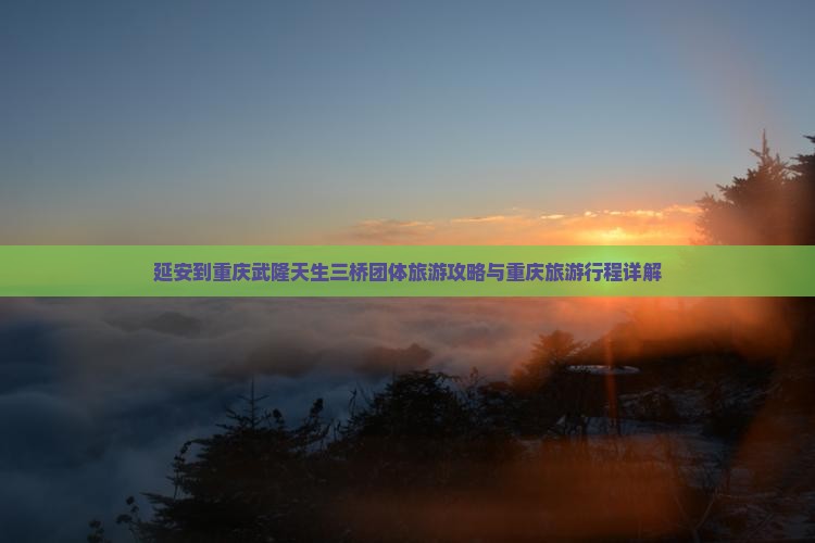 延安到重庆武隆天生三桥团体旅游