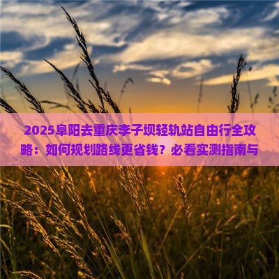 阜阳去重庆李子坝轻轨站自由行