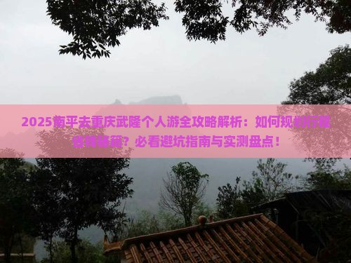 南平去重庆武隆个人游