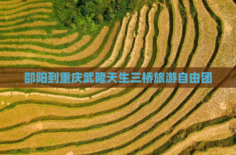 邵阳到重庆武隆天生三桥自由团