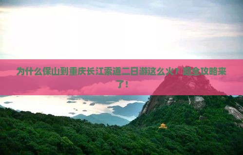 为什么保山到重庆长江索道二日游这么火？超全攻略来了！