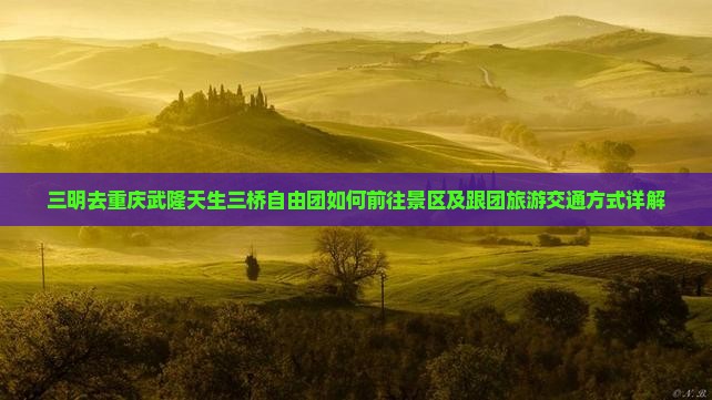 三明去重庆武隆天生三桥自由团如何前往景区及跟团旅游交通方式详解