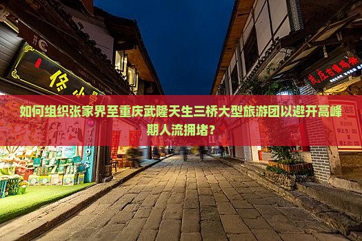 如何组织张家界至重庆武隆天生三桥大型旅游团以避开高峰期人流拥堵？
