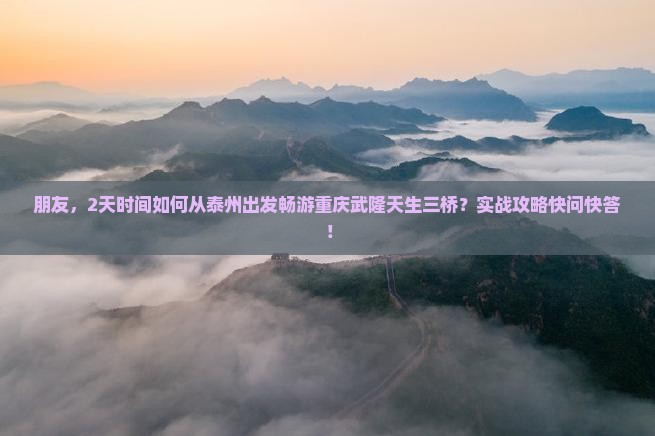 朋友，2天时间如何从泰州出发畅游重庆武隆天生三桥？实战攻略快问快答！