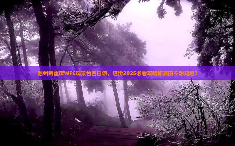 池州到重庆wfc观景台四日游