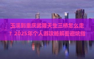 玉溪到重庆武隆天生三桥个人游
