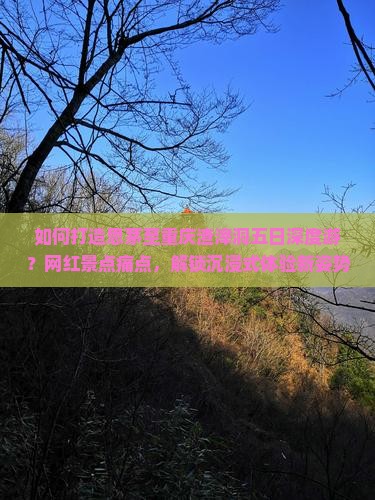 如何打造思茅至重庆渣滓洞五日深度游？网红景点痛点，解锁沉浸式体验新姿势！
