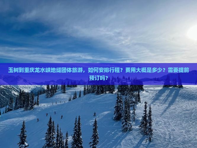 玉树到重庆龙水峡地缝团体旅游，如何安排行程？费用大概是多少？需要提前预订吗？
