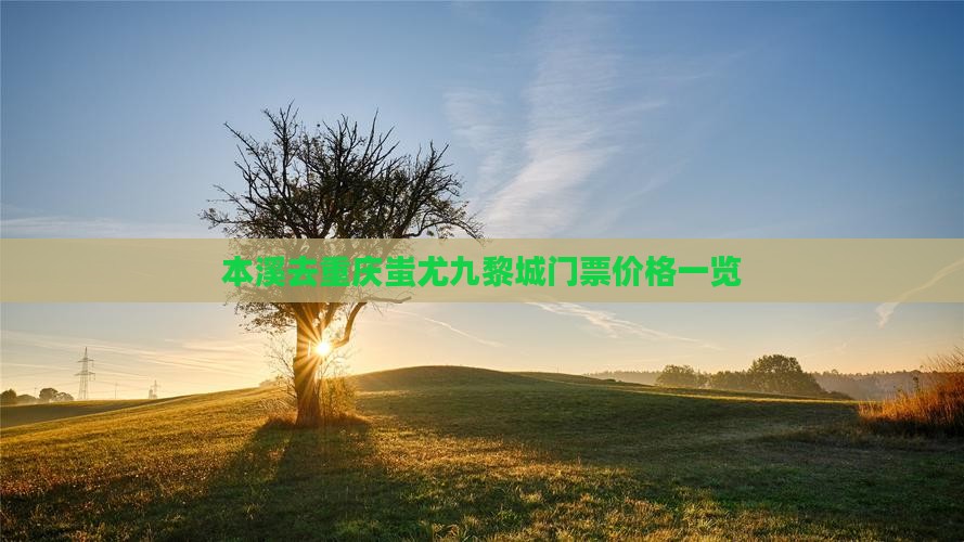 本溪去重庆蚩尤九黎城门票价格一览