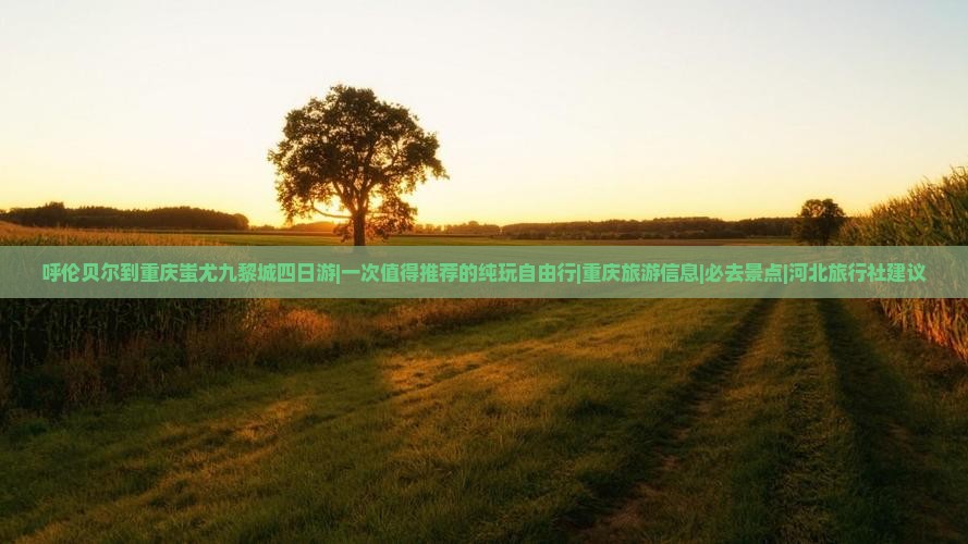 呼伦贝尔到重庆蚩尤九黎城四日游|一次值得推荐的纯玩自由行|重庆旅游信息|必去景点|河北旅行社建议