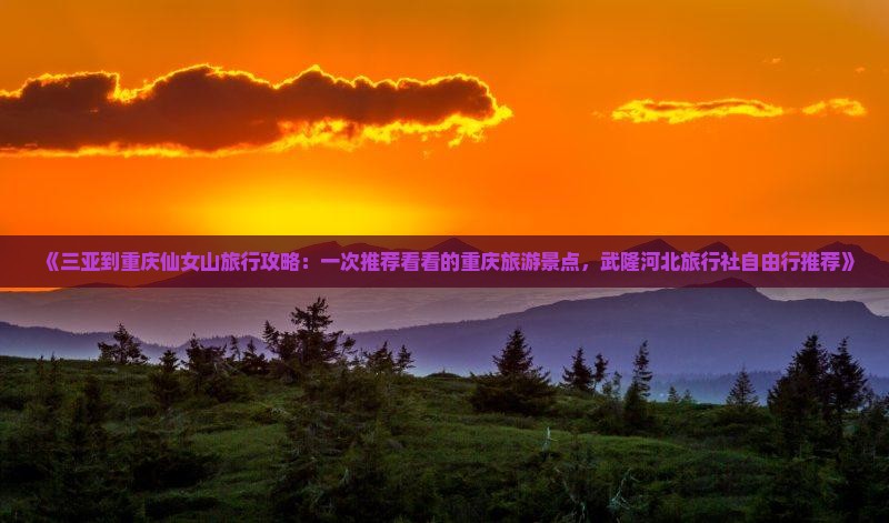 《三亚到重庆仙女山旅行攻略：一次推荐看看的重庆旅游景点，武隆河北旅行社自由行推荐》