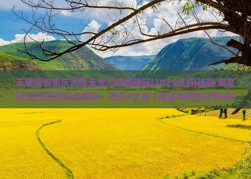 五家渠去重庆武隆天生三桥哪里玩