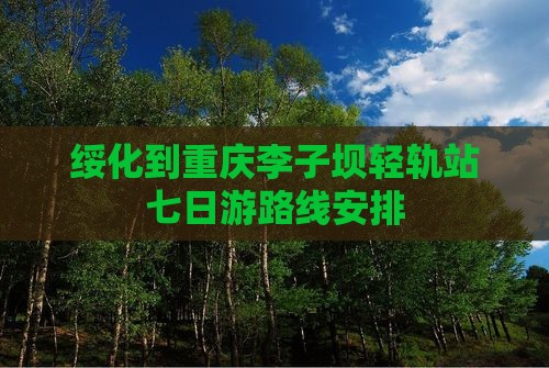 绥化到重庆李子坝轻轨站七日游